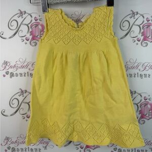 Next baby dress knit bright crochet knitted style Yellow Sleeveless Knit Dress
